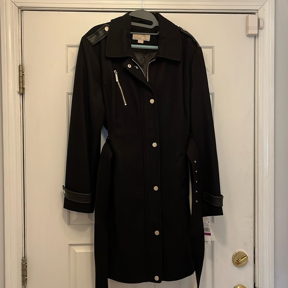 NWT Michael Kors Wool Blend Peacoat with detachable hood